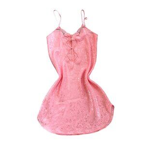 Vintage Godiva Pastel Pink Rose Lace Chemise Lingerie